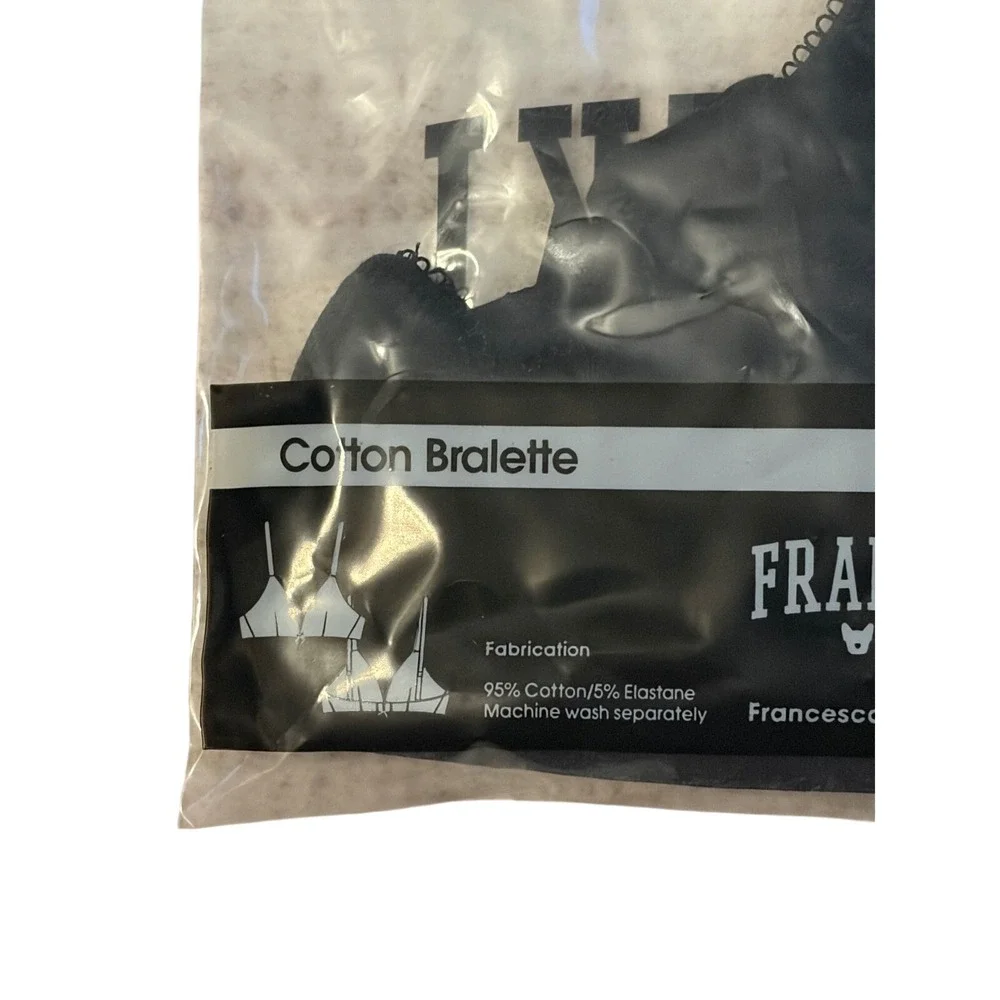 Franki by Francesca's Youth 8‎ Black Cotton Bralette Lace Racerback NIP
